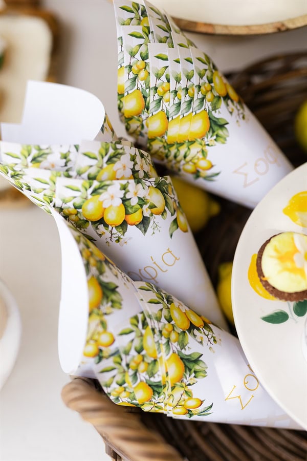 Dreamy Baptism Lemon Theme Mediterranean Flair