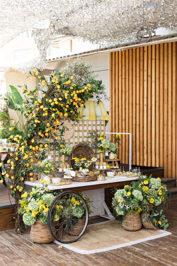 Dreamy Baptism Lemon Theme Mediterranean Flair