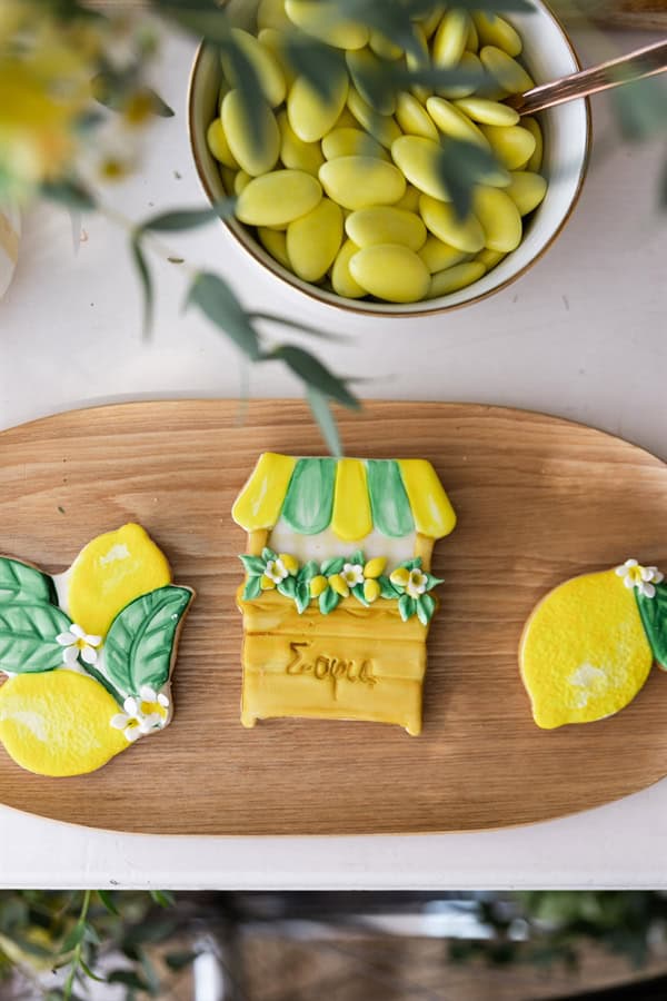 Dreamy Baptism Lemon Theme Mediterranean Flair