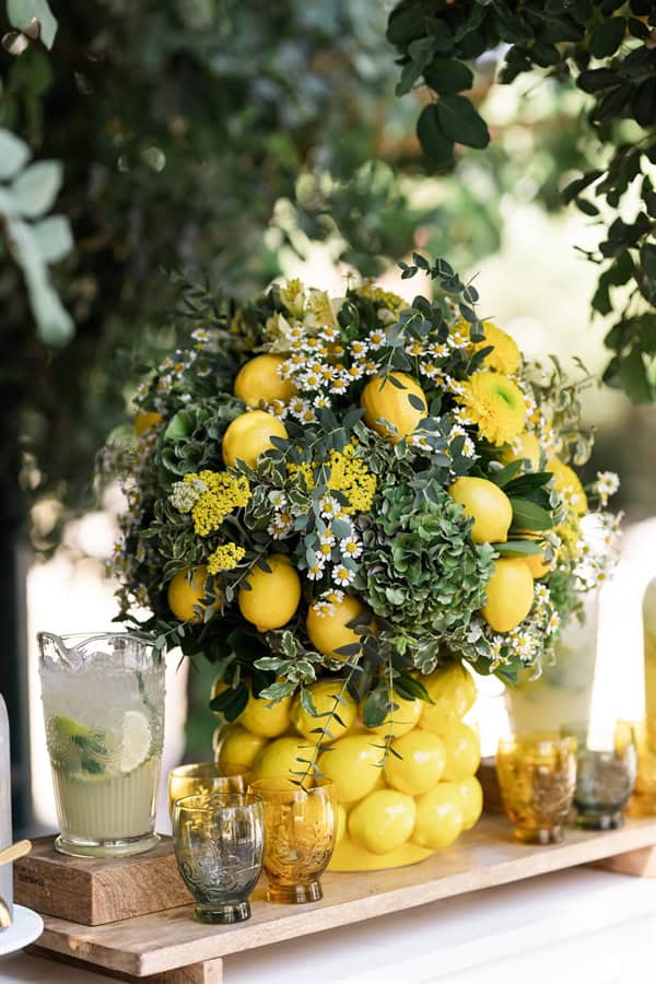 Dreamy Baptism Lemon Theme Mediterranean Flair