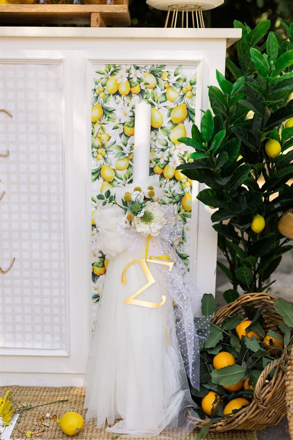Dreamy Baptism Lemon Theme Mediterranean Flair