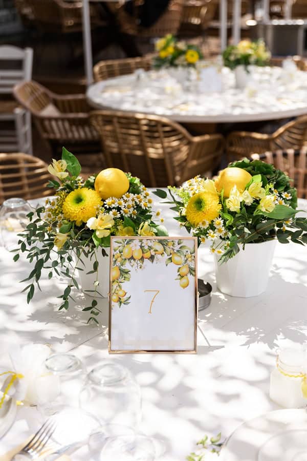 Dreamy Baptism Lemon Theme Mediterranean Flair