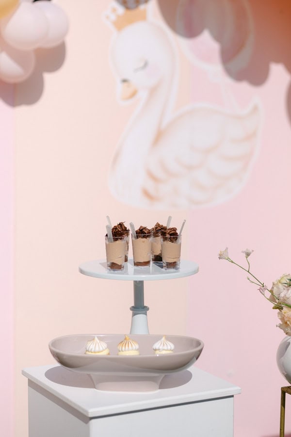 Decoration Ideas Girl Baptism Swan Theme Swan