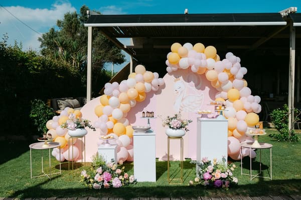 Decoration Ideas Girl Baptism Swan Theme Swan