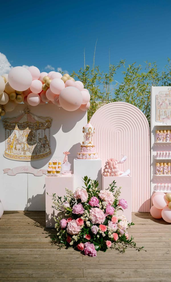 Fairytale Baptism Girl Theme Vintage Carousel