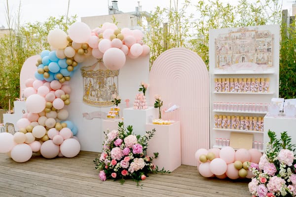 Fairytale Baptism Girl Theme Vintage Carousel