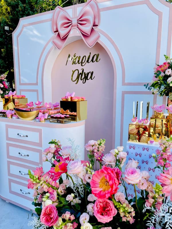 Pretty Decorative Ideas Girly Baptism Pink Bow Theme