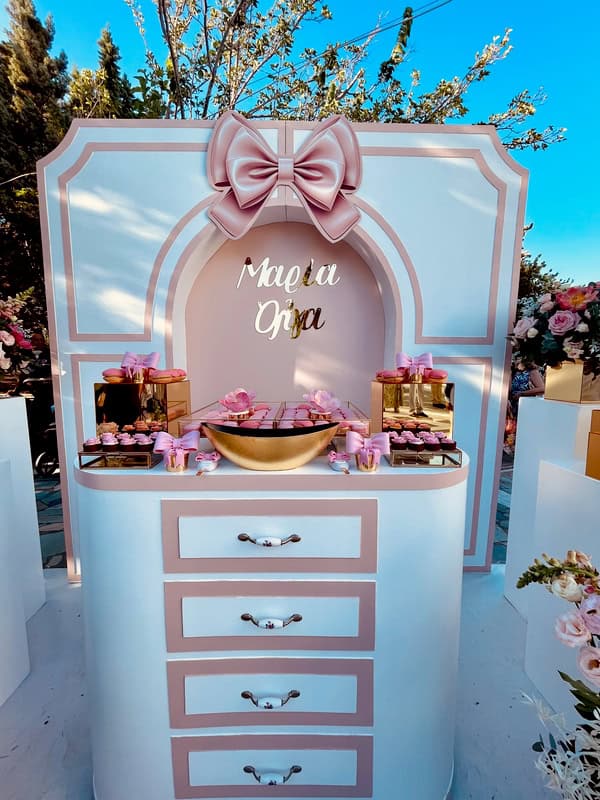Pretty Decorative Ideas Girly Baptism Pink Bow Theme