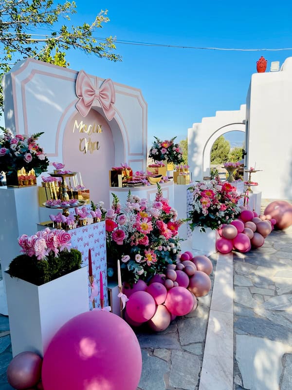 Pretty Decorative Ideas Girly Baptism Pink Bow Theme