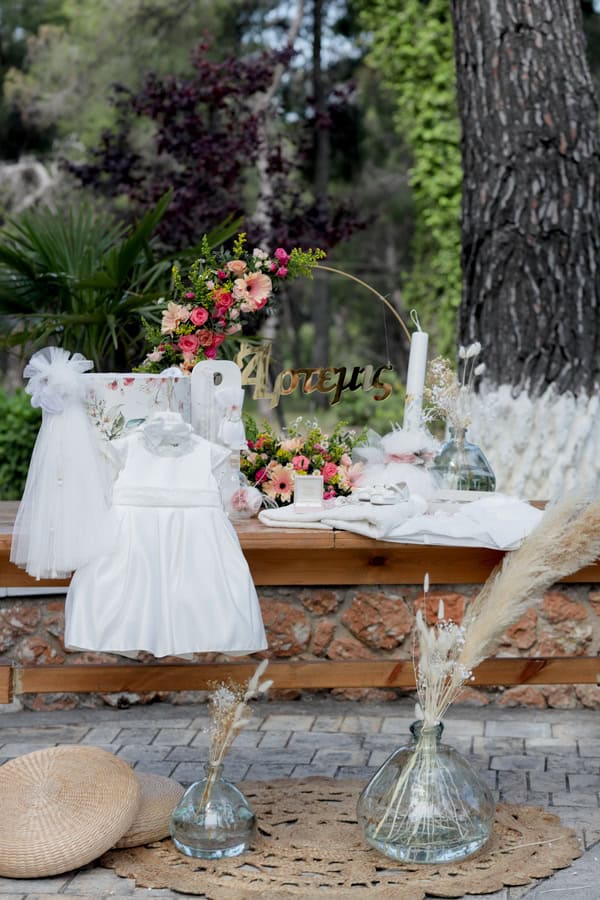 Decoration Ideas Girls Baptism Colorful Flowers
