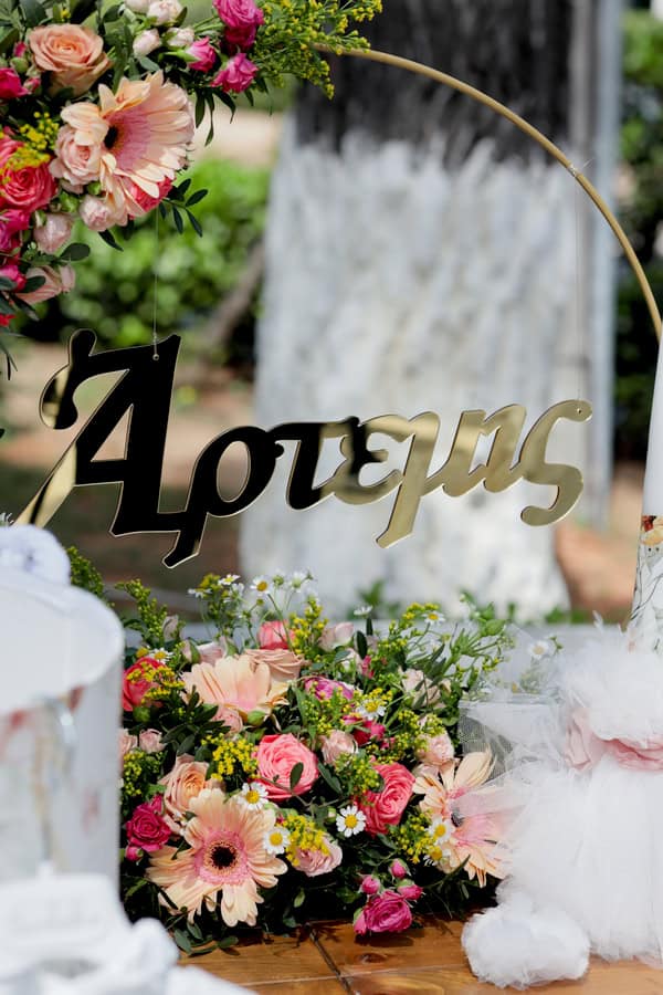 Decoration Ideas Girls Baptism Colorful Flowers