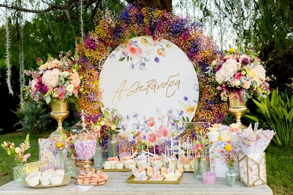 Decorative Ideas Girl Baptism Ktima Ivelia Colorful Blooms