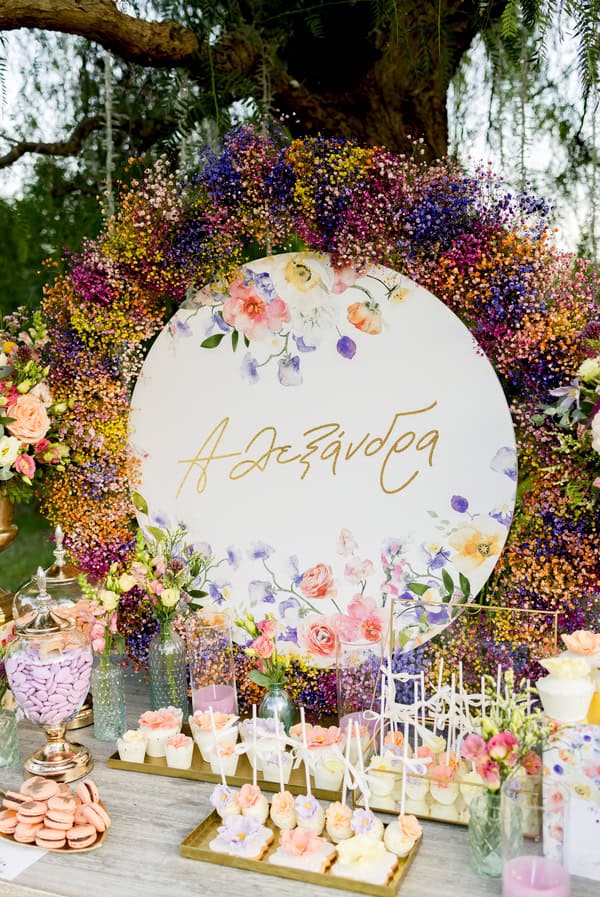 Decorative Ideas Girl Baptism Ktima Ivelia Colorful Blooms