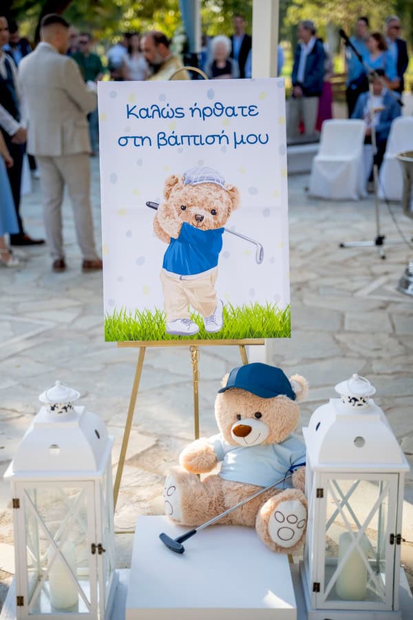 Ideas Decorative Boy Baptism Theme Teddy Bear