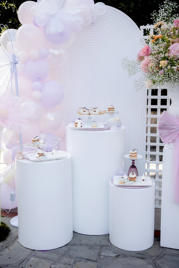 Spring Girl Baptism Floral Details Pink Shades