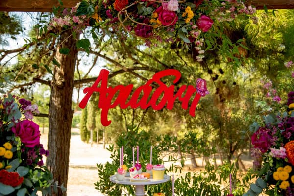 Decoration Ideas Girl Baptism Flowers Bright Colors