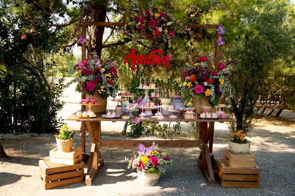 Decoration Ideas Girl Baptism Flowers Bright Colors