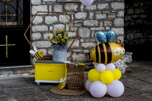 Decorative Ideas Baptism Twins Bee Theme