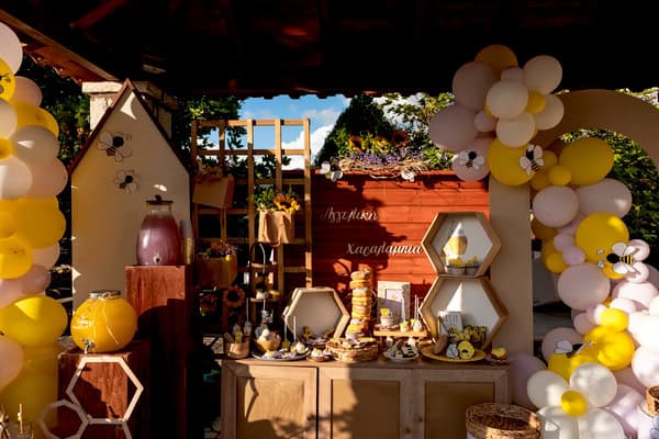 Decorative Ideas Baptism Twins Bee Theme