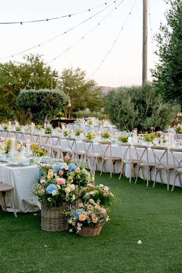 Ideas For Summer Baptism With Rustic Mediterranean Style And Beautiful Flowers