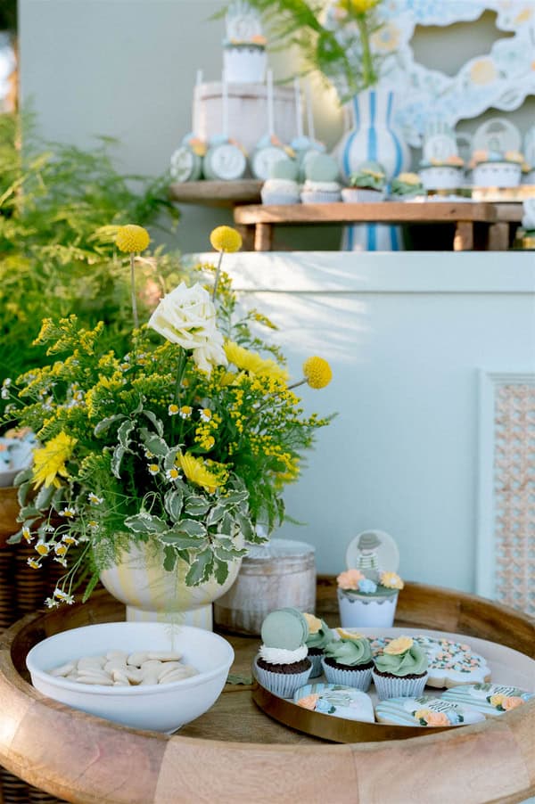 Ideas For Summer Baptism With Rustic Mediterranean Style And Beautiful Flowers