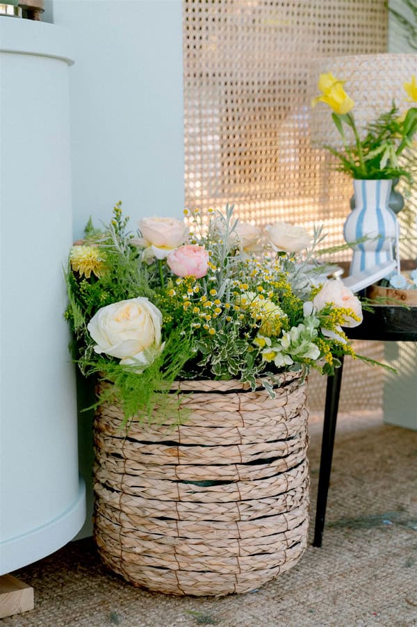 Ideas For Summer Baptism With Rustic Mediterranean Style And Beautiful Flowers