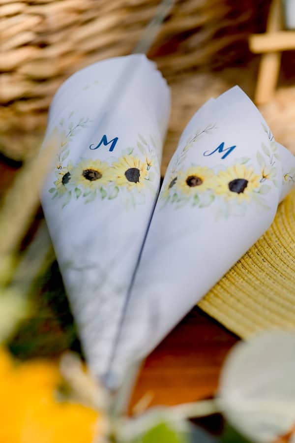 Ideas For Boy Baptism With Sunflower Theme And Vintage Details