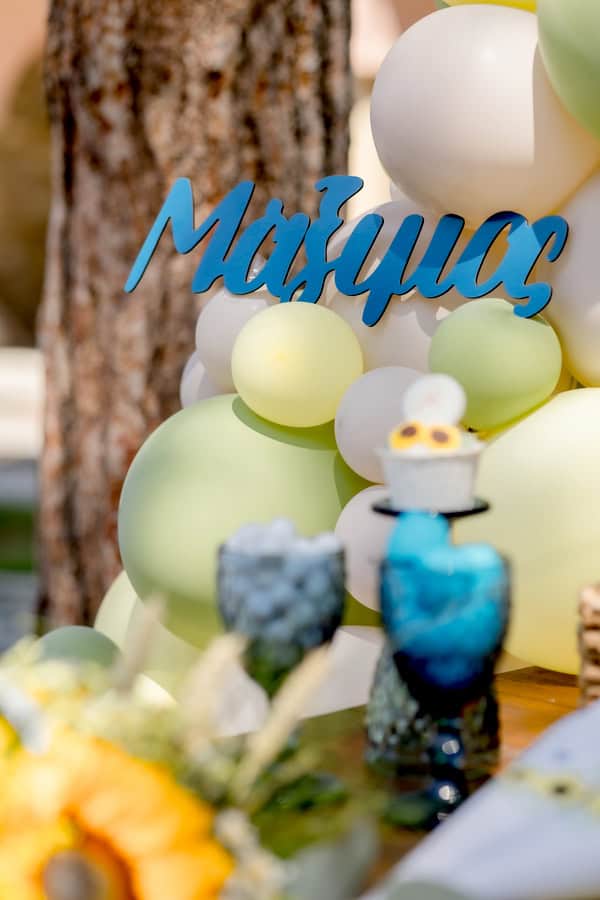 Ideas For Boy Baptism With Sunflower Theme And Vintage Details