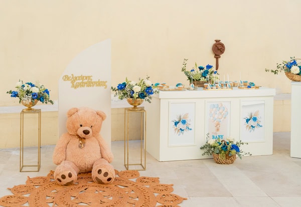 Ideas For Chic Baptism Teddy Bear Hot Air Balloon Theme Playful Details