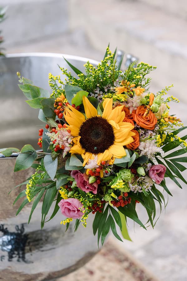Ideas For Girl Baptism Decoration With Mushrooms And Sunflowers