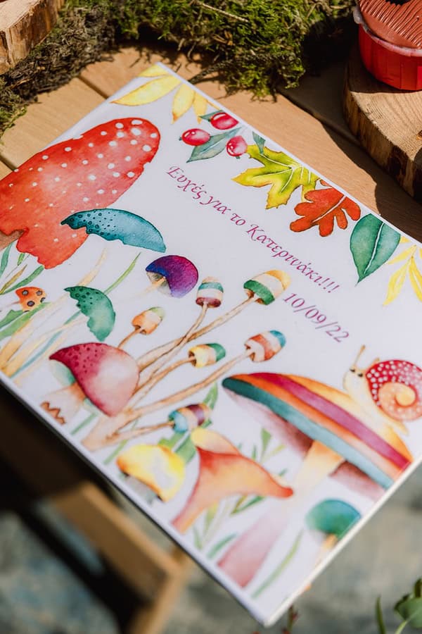 Ideas For Girl Baptism Decoration With Mushrooms And Sunflowers