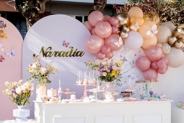 Ideas For Girly Baptism With Pastel Colors And Flowers