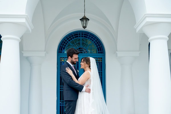 Romantic Summer Wedding With White And Blue Details
