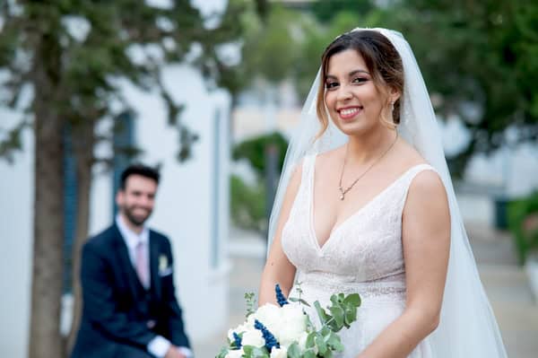 Romantic Summer Wedding With White And Blue Details