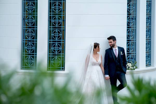 Romantic Summer Wedding With White And Blue Details