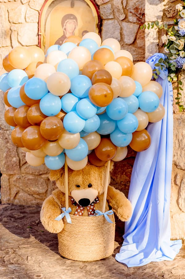 Decorative Ideas Boy Baptism Teddy Bear Theme