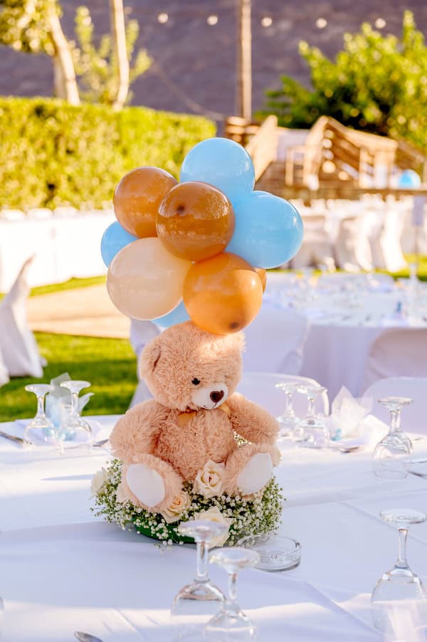 Decorative Ideas Boy Baptism Teddy Bear Theme