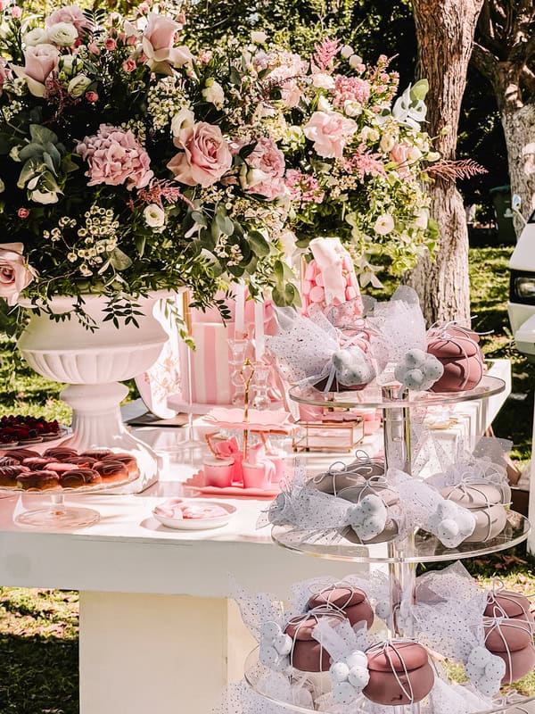 Ideas For Baptism Rose And Bow Theme Pink Shades