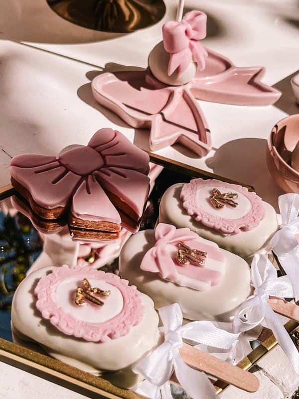 Ideas For Baptism Rose And Bow Theme Pink Shades