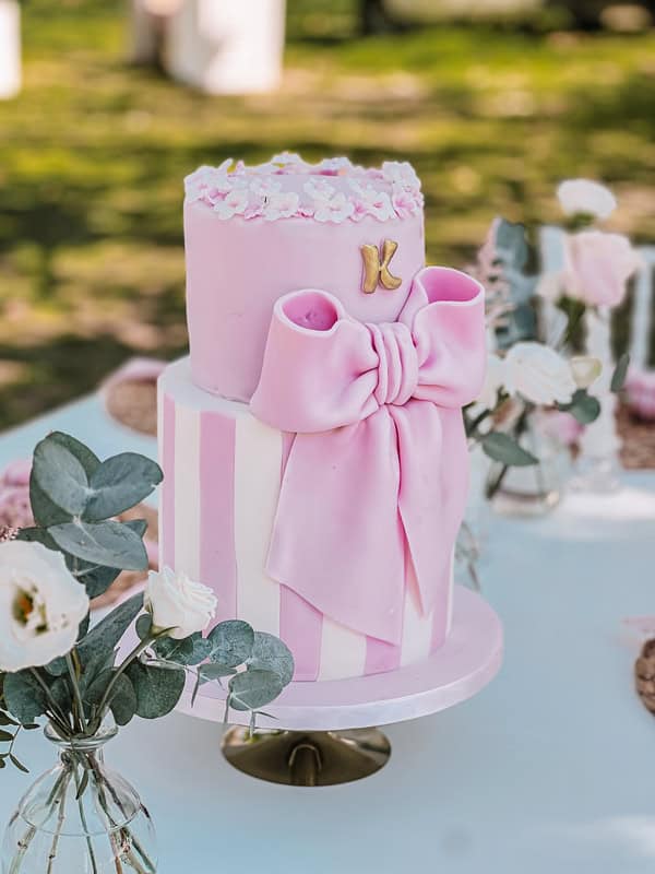 Ideas For Baptism Rose And Bow Theme Pink Shades