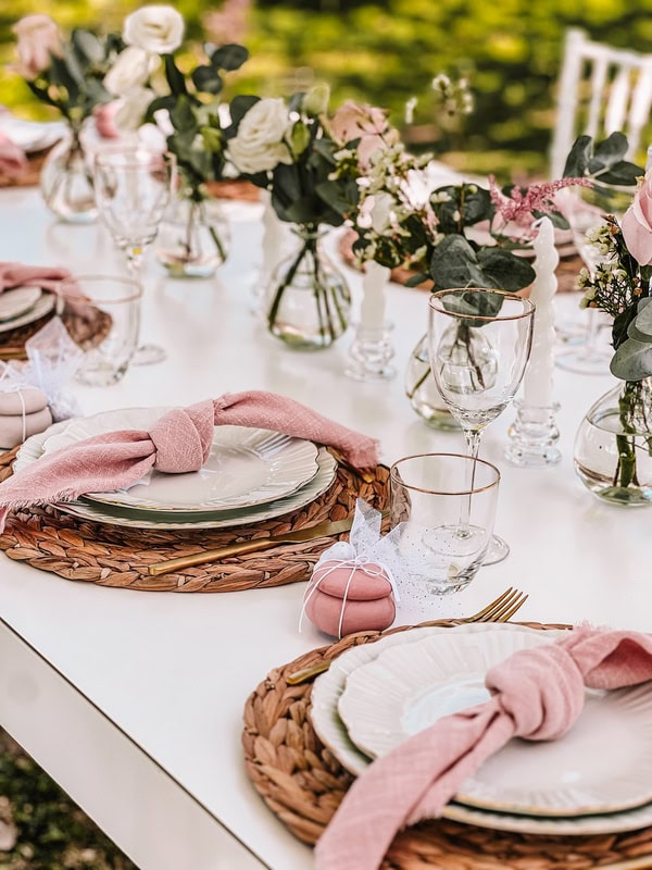 Ideas For Baptism Rose And Bow Theme Pink Shades