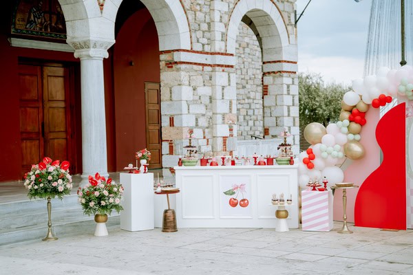 Cute Modern Decoration Ideas Cherry Theme Baptism