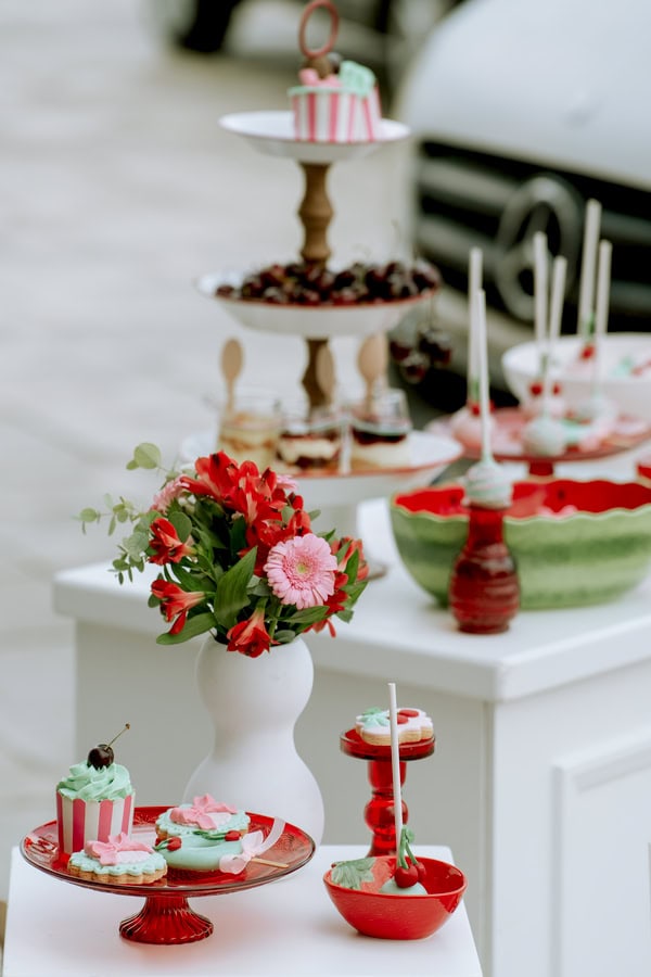 Cute Modern Decoration Ideas Cherry Theme Baptism