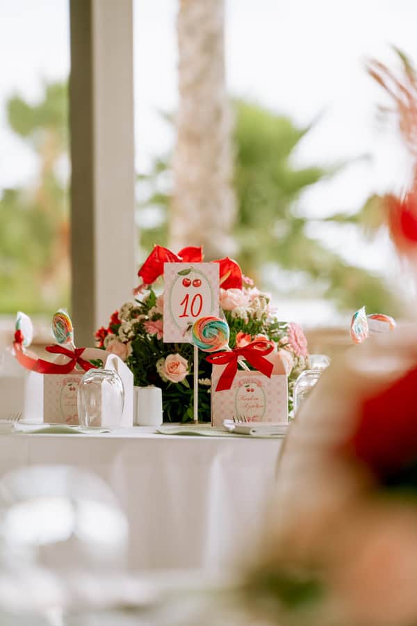 Cute Modern Decoration Ideas Cherry Theme Baptism