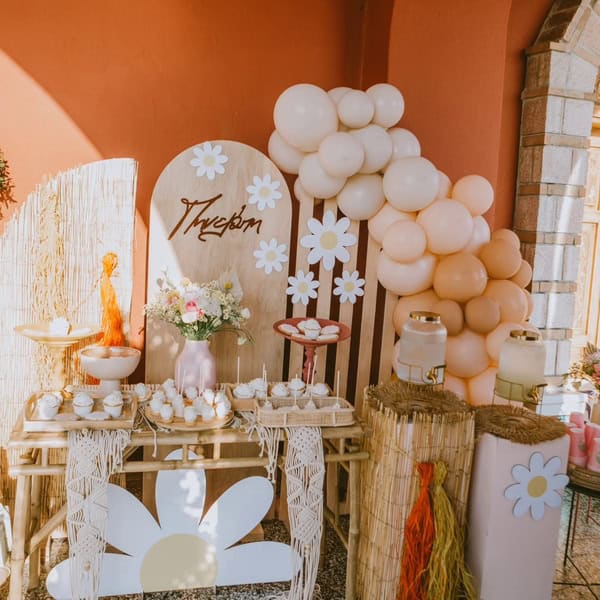 Groovy Daisy Themed Baptism Boho Ideas