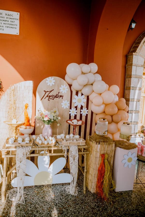 Groovy Daisy Themed Baptism Boho Ideas