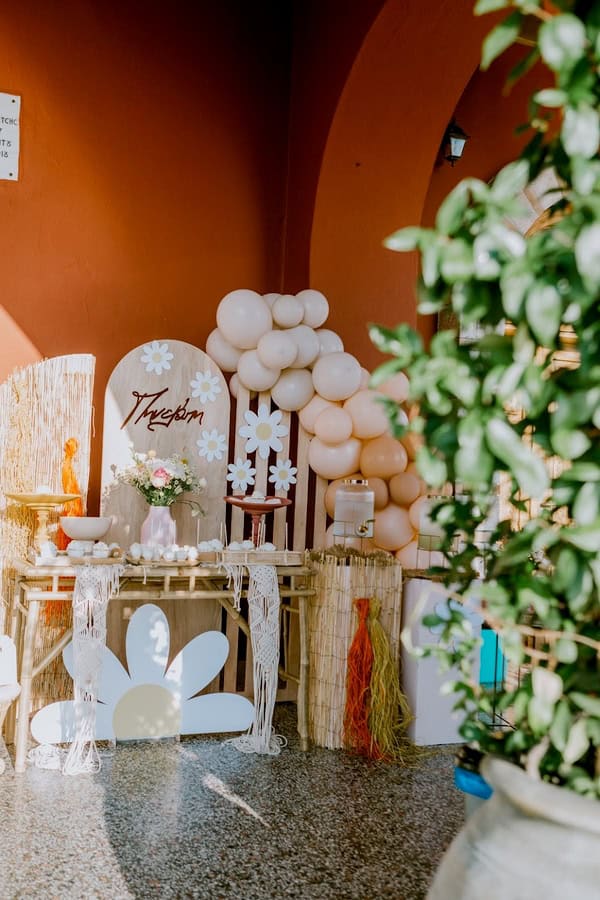 Groovy Daisy Themed Baptism Boho Ideas