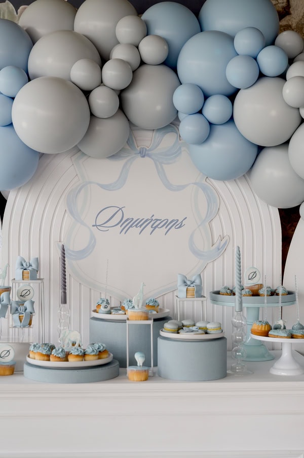 Ideas For A Dior Inspired Baptism With Baby Blue Details