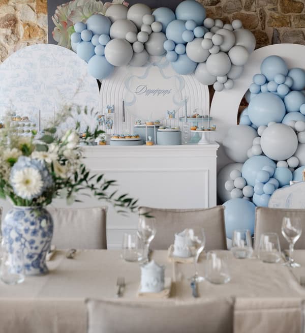 Ideas For A Dior Inspired Baptism With Baby Blue Details