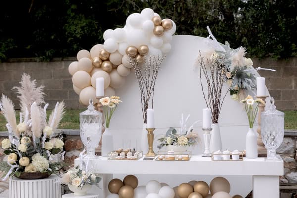 Boho Chic Baptism Decor Ideas Ivory Pale Hues